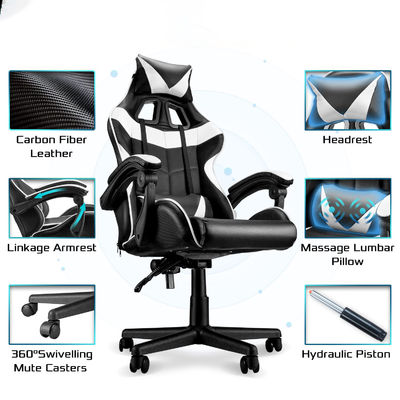 Chaise de jeu de course personnalisée avec soutien lombaire et 3 ascenseurs à gaz