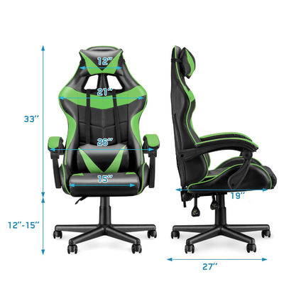 Chaise de jeu de course avec support lombaire et design haut du dos d'ALINUNU