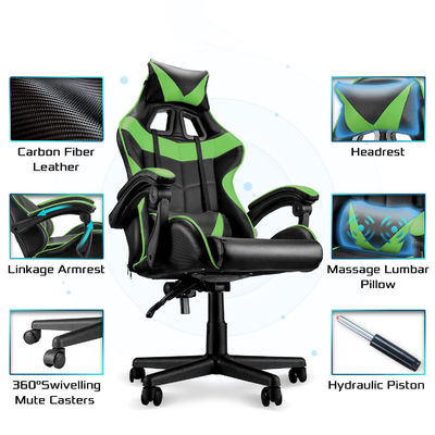 Chaise de jeu de course avec support lombaire et design haut du dos d'ALINUNU