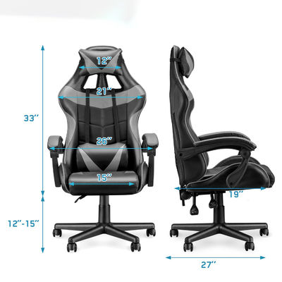 Chaise de jeu ALINUNU Chaise ergonomique à dos haut avec 3 ascenseurs à gaz et support lombaire