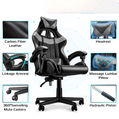 Chaise de jeu ALINUNU Chaise ergonomique à dos haut avec 3 ascenseurs à gaz et support lombaire