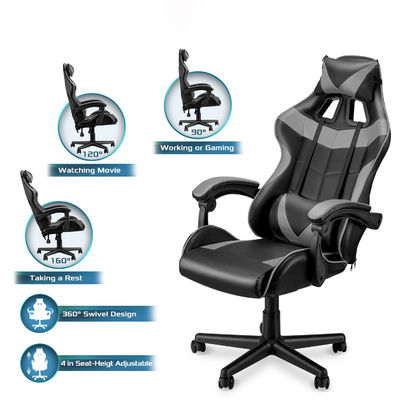 Chaise de jeu ALINUNU Chaise ergonomique à dos haut avec 3 ascenseurs à gaz et support lombaire