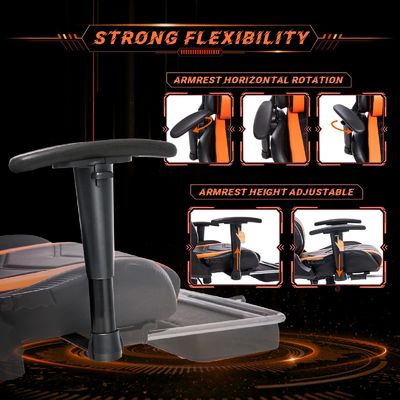 Chaise de course électronique réglable à l'aide d'un ordinateur à dos élevé à 360 tours avec repose-pieds et réglage de la hauteur