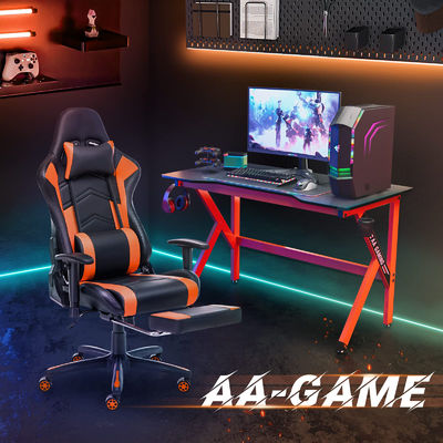Chaise de course électronique réglable à l'aide d'un ordinateur à dos élevé à 360 tours avec repose-pieds et réglage de la hauteur