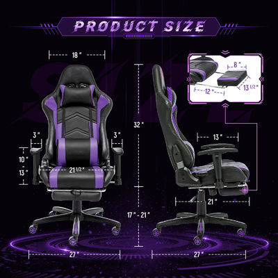 Chaise de course ergonomie à dos haut avec repose-pieds réglable par ordinateur