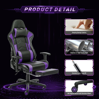 Chaise de course ergonomie à dos haut avec repose-pieds réglable par ordinateur