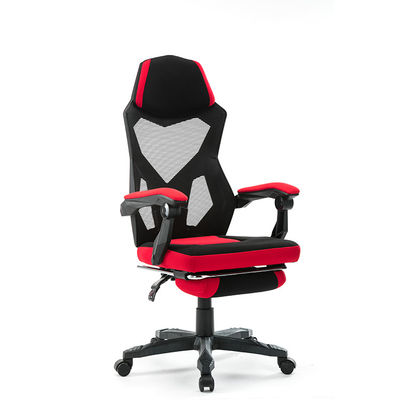 Chaise de bureau d'ordinateur tournante multifonctionnelle avec repose-pieds et matériau en tissu