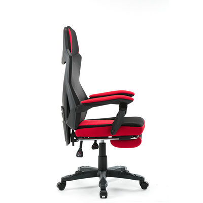 Chaise de bureau d'ordinateur tournante multifonctionnelle avec repose-pieds et matériau en tissu