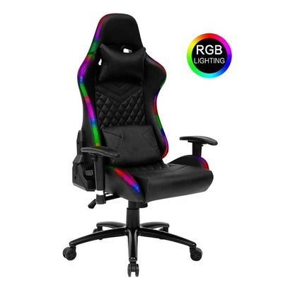Lumière LED et télécommande chaise de jeu en PU Meubles de bureau en cuir synthétique