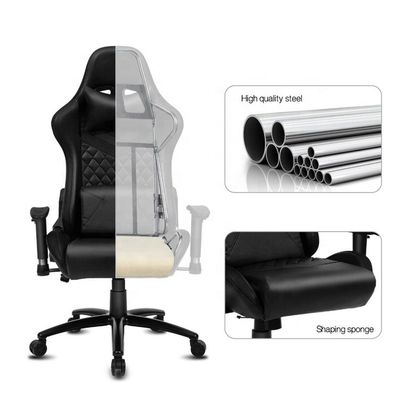 Lumière LED et télécommande chaise de jeu en PU Meubles de bureau en cuir synthétique