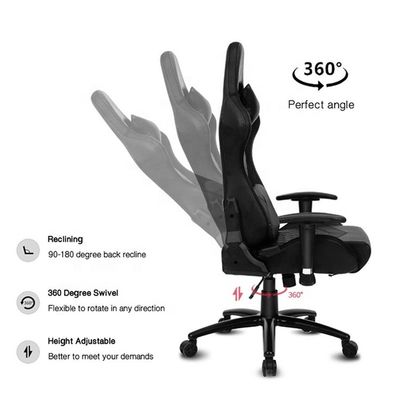 Lumière LED et télécommande chaise de jeu en PU Meubles de bureau en cuir synthétique