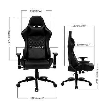 Lumière LED et télécommande chaise de jeu en PU Meubles de bureau en cuir synthétique