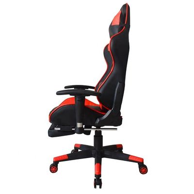 Chaise de jeu de bureau moderne avec repose-pieds et accoudoirs en PU réglables en 2D