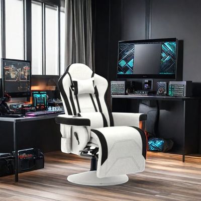 Chaise de jeu confortable avec repose-pieds réglable et appuie-bras en tissu durable