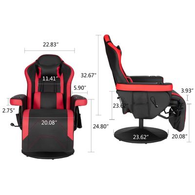 Chaise de jeu confortable avec repose-pieds réglable et appuie-bras en tissu durable