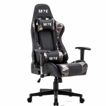 Chaise de jeu de bureau en cuir synthétique de design moderne avec ergonomie réglable