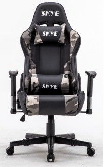 Chaise de jeu de bureau en cuir synthétique de design moderne avec ergonomie réglable