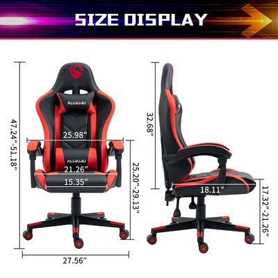 ALINUNU PC Gamer Chair Ergonomic en cuir en PU Chaise de jeu pivotante avec ascenseur à gaz de 3 100 mm