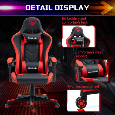 ALINUNU PC Gamer Chair Ergonomic en cuir en PU Chaise de jeu pivotante avec ascenseur à gaz de 3 100 mm