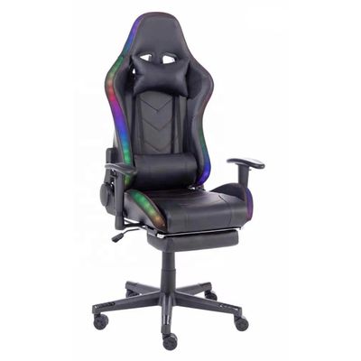 Hauteur du siège 54cm Repose-bras réglable LED Light RGB Chaise de jeu avec logo personnalisé