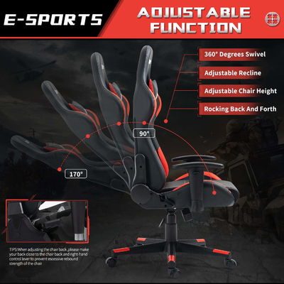 Chaise de jeu de course réglable en hauteur