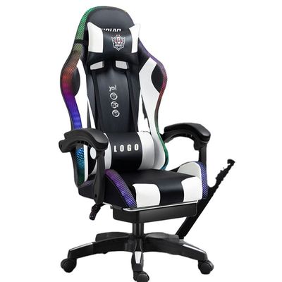 Chaise de jeu RGB avec lumières et haut-parleurs en cuir PU