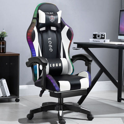 Chaise de jeu RGB avec lumières et haut-parleurs en cuir PU