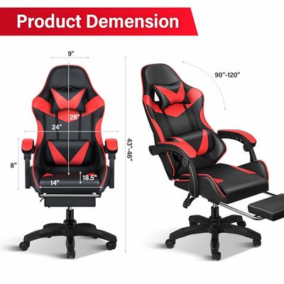 Chaise de jeu pour ordinateur de course de design moderne avec repose-pieds et repose-tête