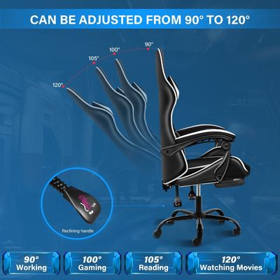 Chaise de jeu en métal réglable Chaise de bureau ergonomique pour un maximum de confort et de durabilité