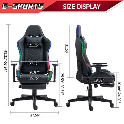 Chaise d'ordinateur réglable avec appuie-tête et support lombaire