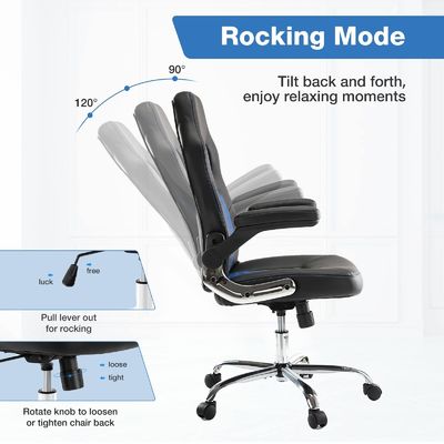 Chaise de bureau réglable de 30 livres avec design ergonomique en cuir PU et support lombaire