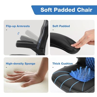 Chaise de bureau réglable de 30 livres avec design ergonomique en cuir PU et support lombaire