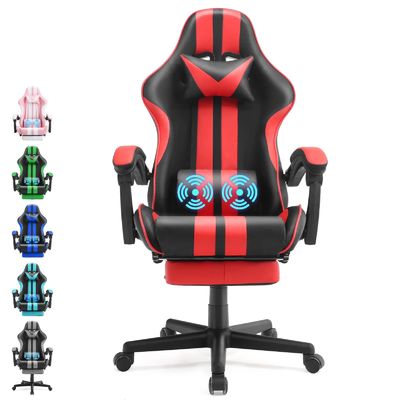 Chaise de jeu ergonomie de style de course avec appuie-tête et soutien lombaire
