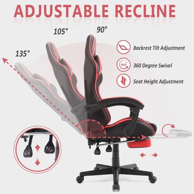 Chaise de jeu ergonomie de style de course avec appuie-tête et soutien lombaire