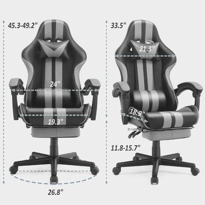 Chaise de jeu de style de course avec repose-pieds repose-tête et soutien lombaire Couleur personnalisée