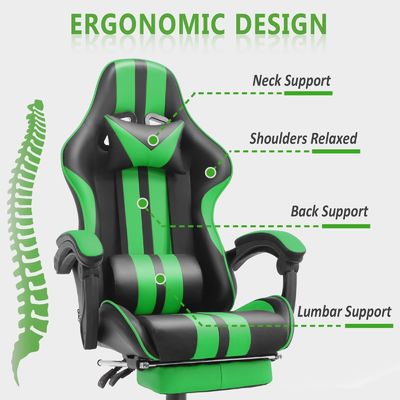 ALINUNU Chaise informatique de jeu PC de style ergonomique de course avec appuie-tête et soutien lombaire