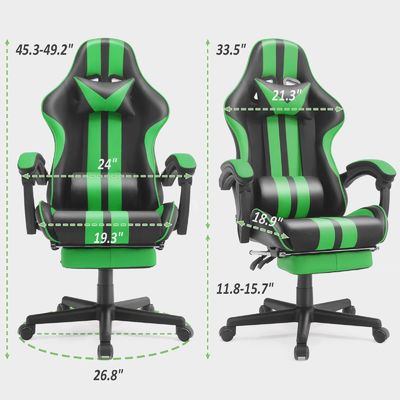ALINUNU Chaise informatique de jeu PC de style ergonomique de course avec appuie-tête et soutien lombaire