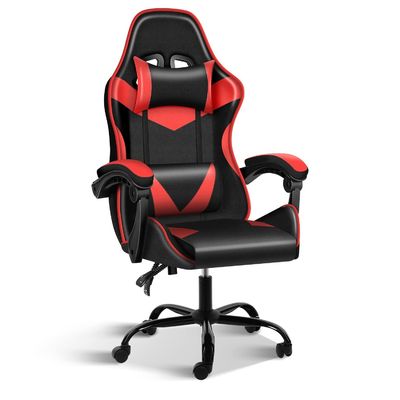 Chaise de course en cuir synthétique pour ordinateur et jeux vidéo