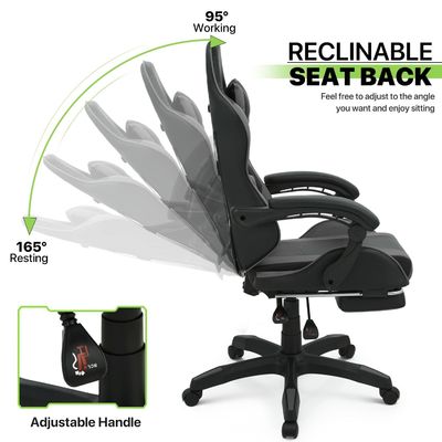 Chaise de jeu de bureau pour ordinateur en couleur personnalisée avec appuie-pieds et appuie-tête