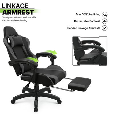 Chaise de jeu de bureau pour ordinateur en couleur personnalisée avec appuie-pieds et appuie-tête