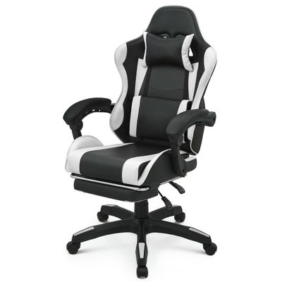 Chaise de jeu pivotante avec repose-pieds repose-tête soutien lombaire Noir dos haut Autre style