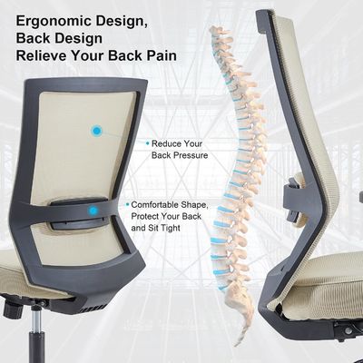 Chaise de bureau pivotante exécutive en maille ergonomique avec support lombaire