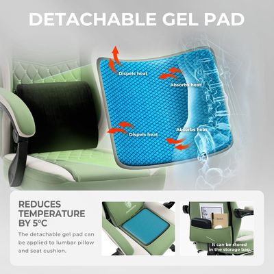 Chaise de bureau avec gel pad reposant les bras et les pieds