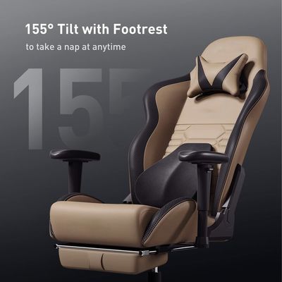 Chaise de jeu à roues en PU muet avec support lombaire ergonomique et emballage du courrier