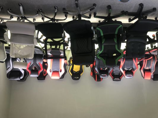 Chaise de jeu à roues en PU muet avec support lombaire ergonomique et emballage du courrier