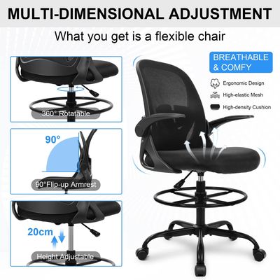 Chaise ergonomique exécutive avec support lombaire et fer de type métallique