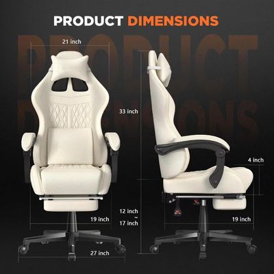Chaise de jeu de design moderne avec cuir vintage en PU et massage 19 &quot;D x 27&quot;W x 50&quot;H