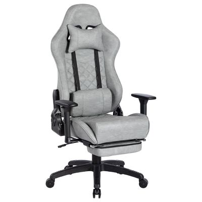 Chaise de jeu de design moderne avec repose-pieds et 3 ascenseurs à gaz en cuir en PU réglable