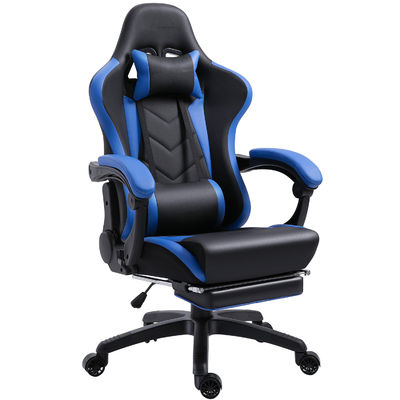 Bureau de bureau Chaise de jeu ergonomique avec repose-pieds en cuir