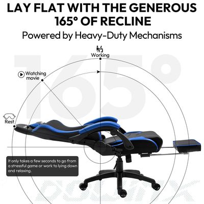 Bureau de bureau Chaise de jeu ergonomique avec repose-pieds en cuir